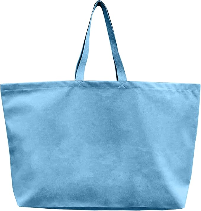 Large Canvas Tote Bag-Extra Big Shopping Beach Totes Bags Reusable Largest Grocery Plain Solid Bag 28"x8"x16"