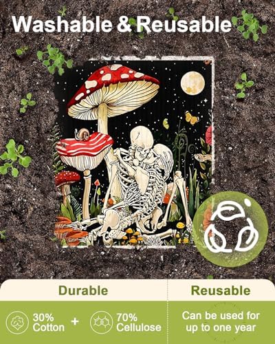 Miss Adola Swedish Dishcloths for Kitchen - 5 Pack Reusable Dish Cloths for Washing Dishes Absorbent Cute Funny Kitchen Towels Cleaning Sponge, Skull Design - Image 3