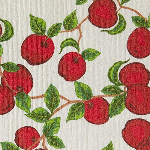 DII Swedish Dishcloths for Kitchen & Cleaning, Reusable, Machine Washable & Dishwasher Safe, Biodegradable, 7.75 x 6.75, Apples - Image 3