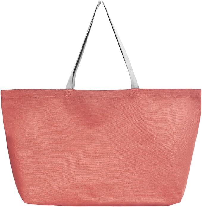Large Canvas Tote Bag - Reusable Grocery Bag Foldable Heavy Duty Shopping Bag for DIY Art Crafts Painting Embroidery
