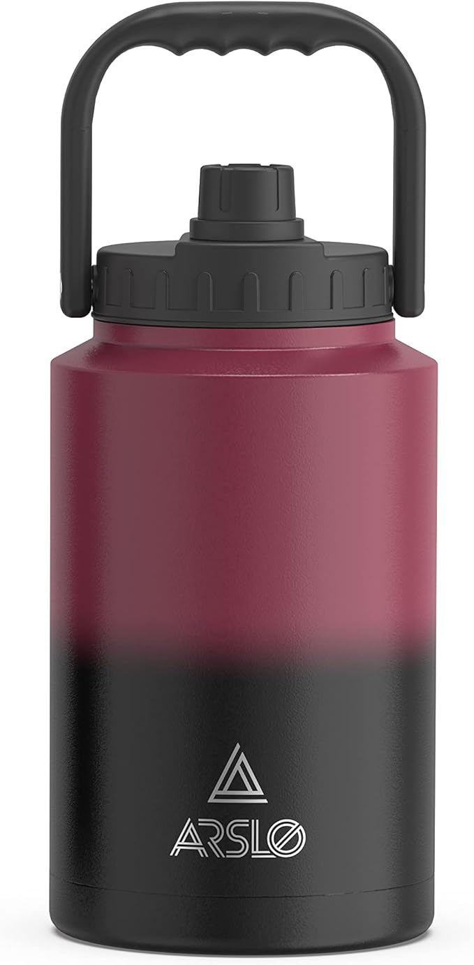 large Insulated Water Jug With Handle, One Gallon Insulated Water Bottle, 1 Gallon Stainless Steel Water Jug