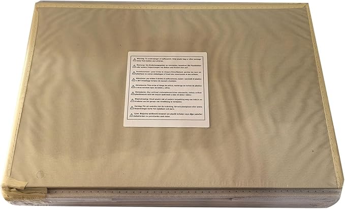 OUTBROS Large Collapsible Storage Basket with Lid, Linen Fabric Containers, Wardrobe Organiser For Towels, Clothes, 13 x 9.1 x 7.9 inch, White/Grey, 5-Pack