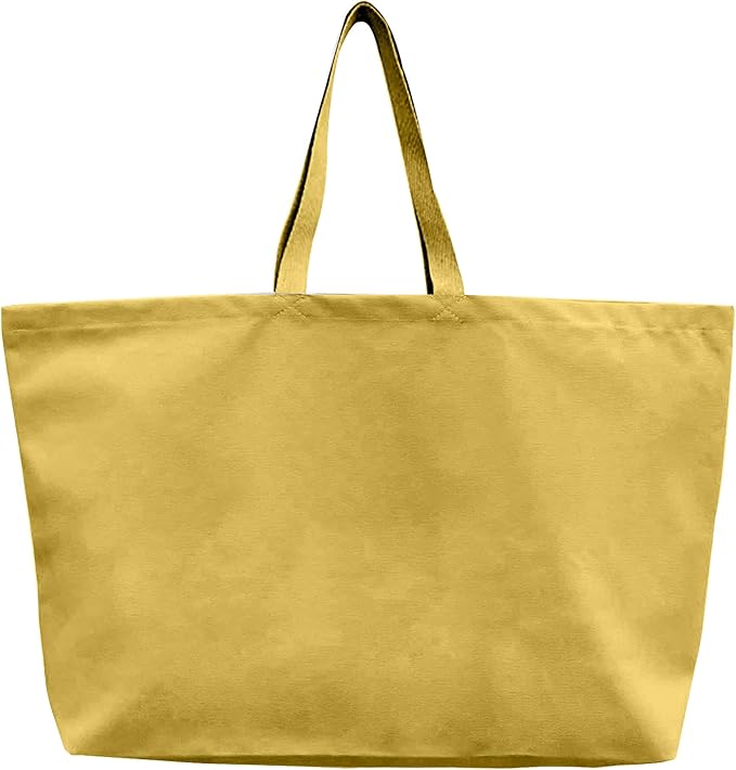 Large Canvas Tote Bag-Extra Big Shopping Beach Totes Bags Reusable Largest Grocery Plain Solid Bag 28"x8"x16"