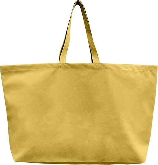 Large Canvas Tote Bag-Extra Big Shopping Beach Totes Bags Reusable Largest Grocery Plain Solid Bag 28"x8"x16"
