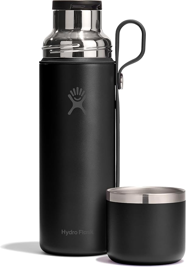 Hydro Flask Hot Flask & Cup – Insulated Stainless Steel, Hot Drink Travel Container for Coffee, Tea, & Soup 28 Oz Black