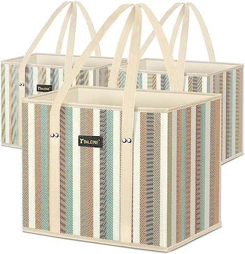 BALEINE 3PK Reusable Grocery Bags, Heavy Duty Shopping Tote Bag by BALEINE