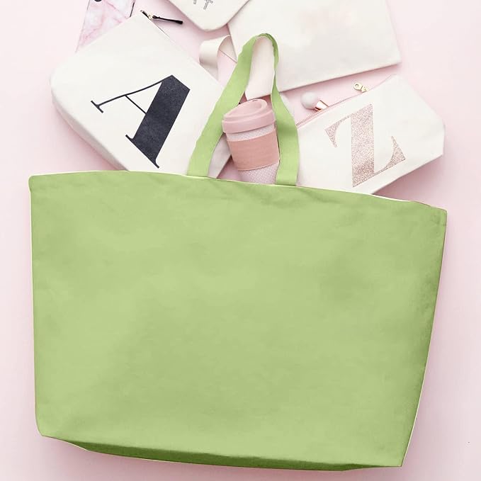 Large Canvas Tote Bag-Extra Big Shopping Beach Totes Bags Reusable Largest Grocery Plain Solid Bag 28"x8"x16"