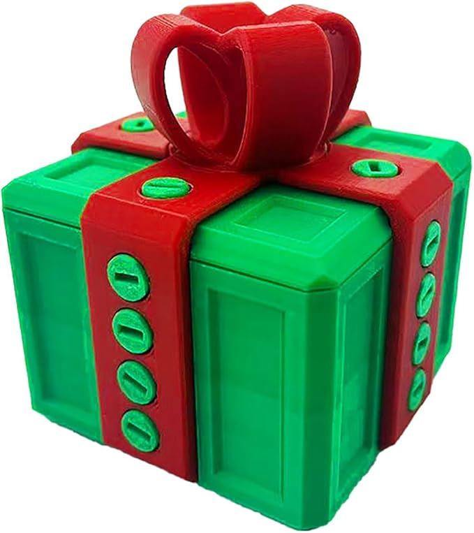 The Prank Box Funny Christmas Gifts Box Annoying Hilarious Screw Challenge with Surprise 3D Printed Screw Gifts Boxes Ideal for Birthday, Christmas (Deep green and red-A)