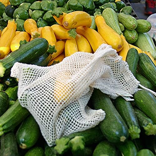 “No Plastic Please” Simple Ecology Organic Cotton Reusable Sea Turtle Gift & Starter Set (string produce saver bags, food storage, bulk bin, with tare weight tag and drawstring, waste free) - Image 5