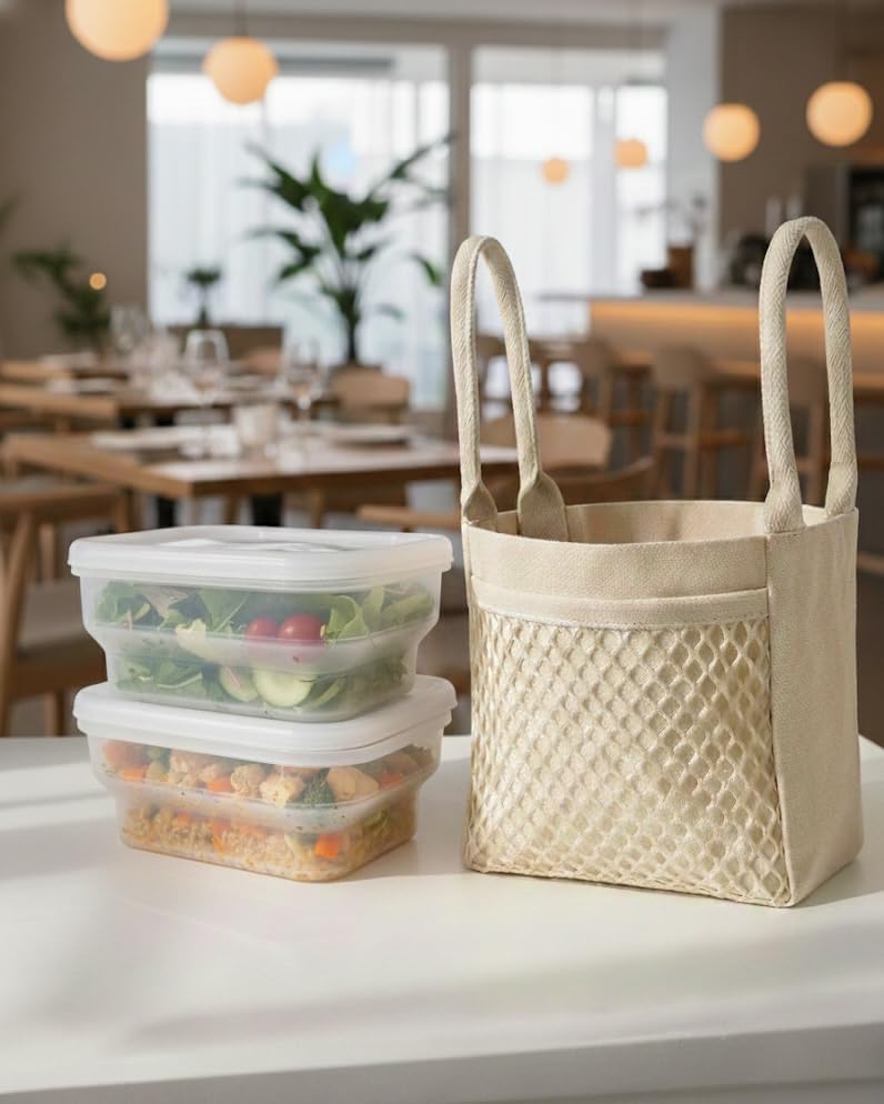 BYOB Collapsible Silicone Food Containers with Attached Lids and Tote Bag – Reusable To-Go & Leftover Containers, Platinum Silicone, Leak-Resistant – 2 Pack (White) by BYOB