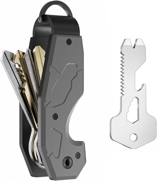 Compact Metal Aluminum Key Organizer, Minimalist Innovative Keyholder-Car Key Chain, Smart KeyChains Key Case up to 6 Keys
