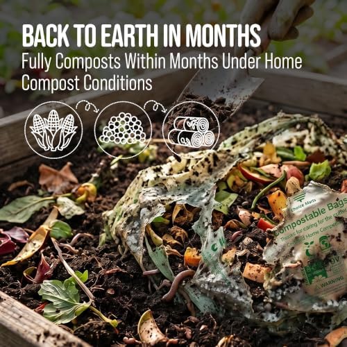 50 Home Compostable Trash Bags 1.6 Gallon Easy Tie Handles - Image 6