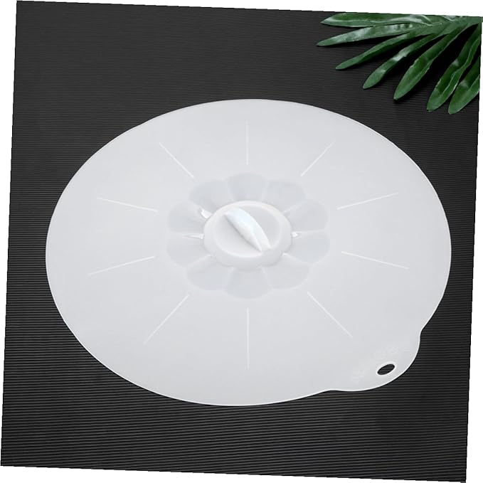 DOITOOL Extra Large Round Food Grade Silicone Suction Sealing Lid for Bowls Pans Plates Microwave and Dishwasher Safe Stretchable White Cover for Home Food Preservation