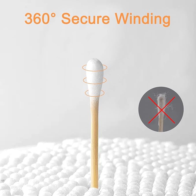 800 Count Organic Cotton Swabs for Ears, Bamboo Cotton Tips with Strong Pure Bamboo Stick, Ear Swabs for Daily Cleaning, Eco-Friendly Alternatives for Household Users, Arts & Crafts