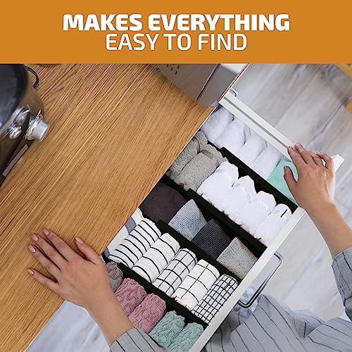 4-Pack Drawer Dividers 2.6-Inch High Dresser Organizer 16 to 22 Inch, Black - Image 2