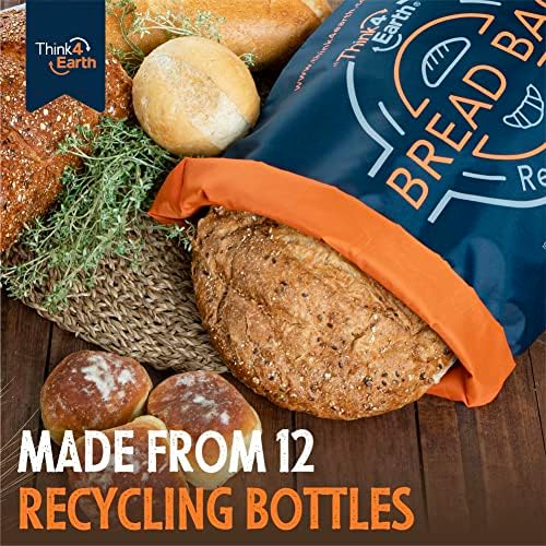 Think4Earth® – Bread Bag - Reusable Freezer Bag for Homemade Bread Maker Gift Giving - Container for Sourdough Loafs Storage, Large Bags with Double Lining - Image 2