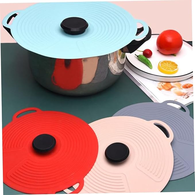 VILLCASE Flexible Silicone Seal Pot Lid Large Nordic Green Microwave Bowl Cover for Food Fresh Keeping Heat-resistant Anti-scalding Reusable Silicone Storage Cover