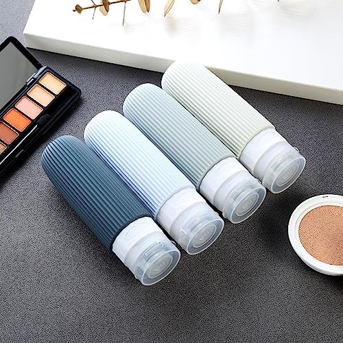 Mrsdry Travel Bottles for Toiletries, Tsa Approved 3oz Portable Travel Bottles, BPA Free Leak Proof Squeezable Silicone Travel Size Containers, Travel Accessories with Clear Toiletry Bag (4 Pack) - Image 6