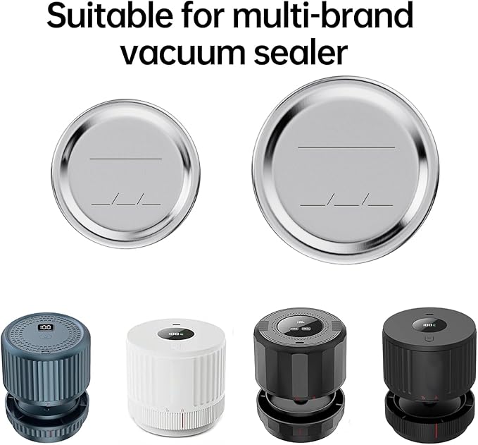 48PCS Mason Jar Lids for Wide and Regular Mouth Jars, With Date Reminder, Compatible with Electric Vacuum Sealers, Vacuum Seal Mason Jar Lids Only