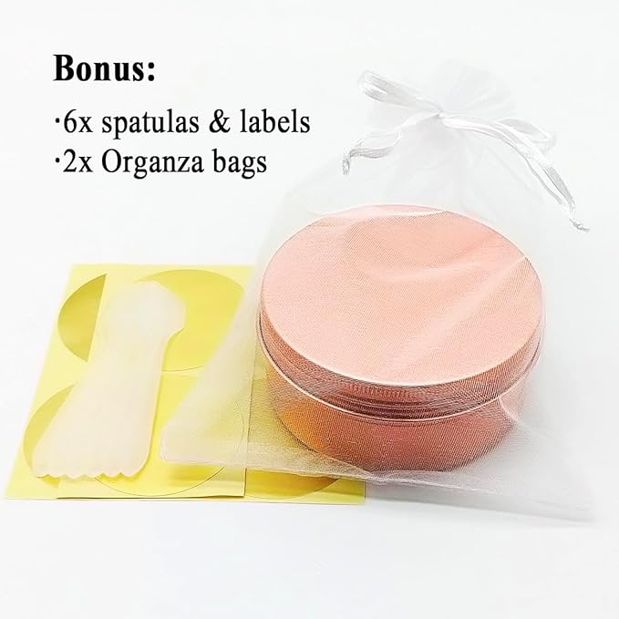 6pcs 150ml Aluminum Tin Jar with Screw Cap Lid, Empty Refillable Makeup Lip Balm Container Round Travel Jar Cosmetic Pots, Metal Cans for Slime Salve Cream Candle Powder Tea Beads, Matte-Pink