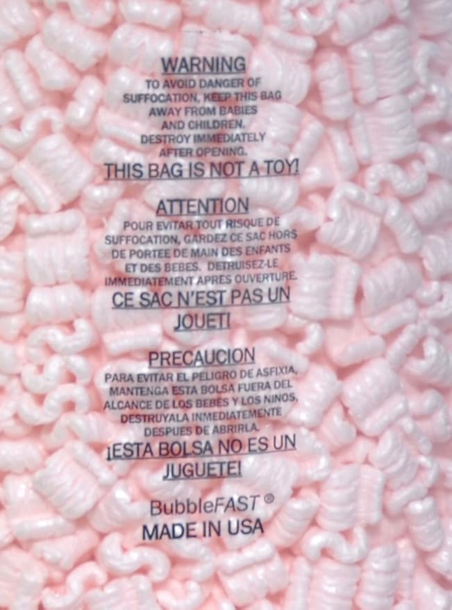 Bubblefast! Brand 14 cu. ft. (90 gallons) Pink Anti Static Packing Peanuts Popcorn (3.5 cu. ft x 4 Bags)