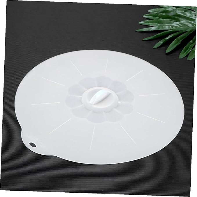 DOITOOL Extra Large Round Food Grade Silicone Suction Sealing Lid for Bowls Pans Plates Microwave and Dishwasher Safe Stretchable White Cover for Home Food Preservation