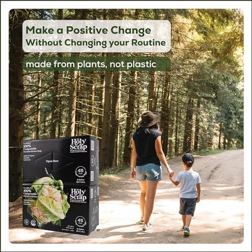 Medium Compostable Drawstring Trash Bags - 6-8 Gallon, 90 Pack | Plastic-Free Kitchen & Bathroom Garbage Bags with Drawstring Handles | Thick Bin Bag Liners for Green & Food Waste - Image 6