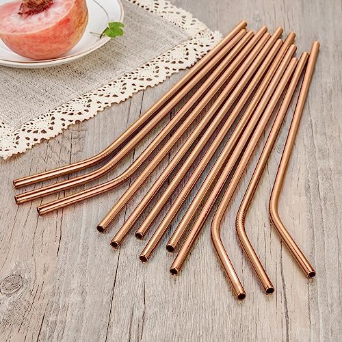 20 Pcs Rose Gold Reusable Stainless Steel Straws,10.5" & 8.5" Reusable Drinking Straws with 20 Silicone Tips 5 Straw Brushes 1 Travel Case,Eco Friendly Extra Long Metal Straw for 20 24 30 oz Tumbler - Image 7