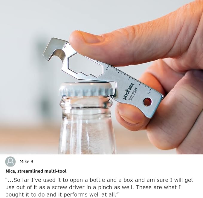 Keyport MOCA 10-in-1 Keychain Multitool (Stainless) | EDC Multi Tool: Pry Bar, Bottle Opener, Screwdriver, Box Opener, Cord Cutter & More | TSA Key Tool | EDC Gear | For Key Organizer & Key Chain