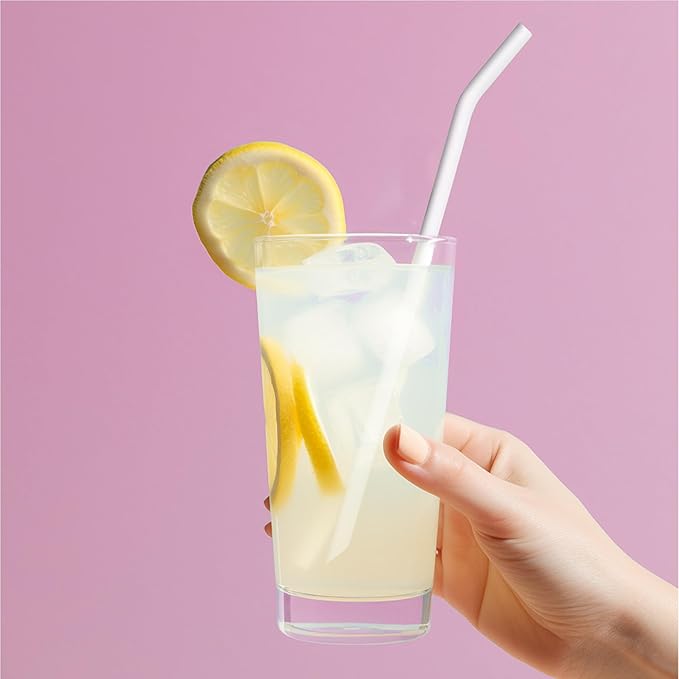purifyou 14in Platinum Silicone Straws, Extra Long & Slender for Stanley Cups, Tumblers & More, Soft Reusable Straws with Breathable Transport Case, Cleaning Brush, Convenient, Durable (Set of 4)