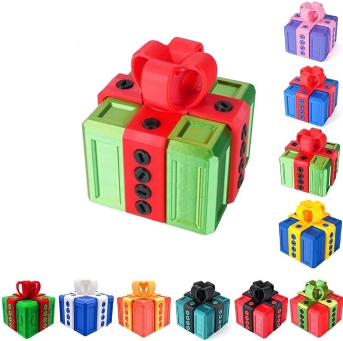 The Prank Box Funny Christmas Gifts Box Annoying Hilarious Screw Challenge with Surprise 3D Printed Screw Gifts Boxes Ideal for Birthday, Christmas (Green and red)