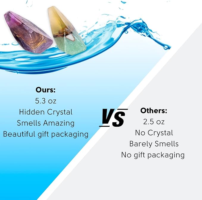 Earth & Home Rock Soap- Soap Rocks set of 2- Mothers day Gift- Decorative Scented Gemstone Soaps with Real Crystals inside- with Natural Ingredients & Essential Oil- Moisturizing