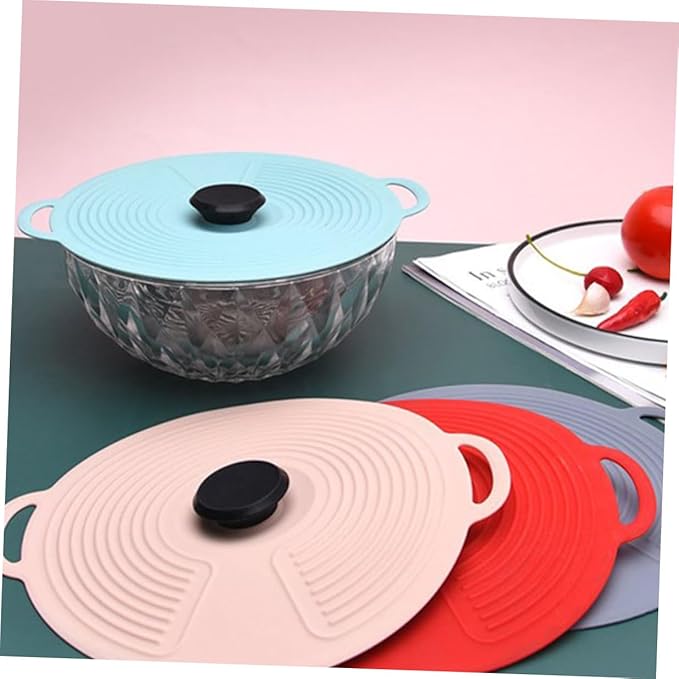 VILLCASE Flexible Silicone Seal Pot Lid Large Nordic Green Microwave Bowl Cover for Food Fresh Keeping Heat-resistant Anti-scalding Reusable Silicone Storage Cover