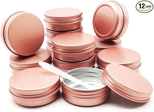 12pcs 1oz 30ml Aluminum Tin Jar, 30g Refillable Makeup Container, 30 Gram Screw Lid Round Can Sample Pot Travel for Cosmetic DIY Handmade Lip Balm Cream Salve Toner Candle Paint, Matte-Pink