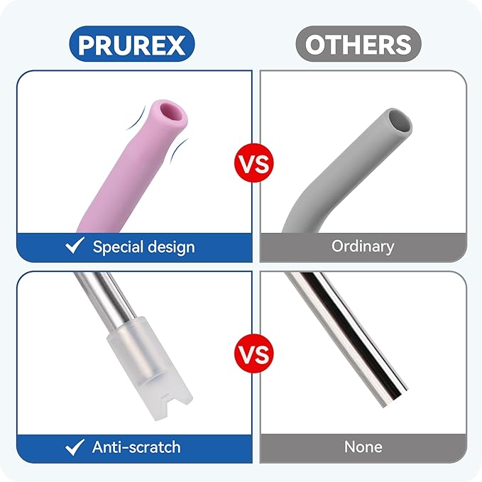 Reusable Metal Straws with Silicone Tip for Stanley 30oz,Stainless Steel Drinking Straws for 30oz Tumbler,3 Straight Tubes & 6 Tips& 1 Cleanr Brush (Black)