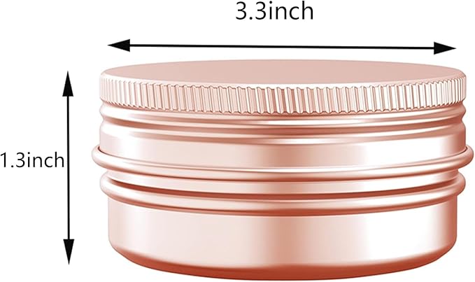 4 Ounce Aluminum Tin Jar with Screw Cap 120mL Tin Cans Refillable Containers for Cosmetic, Lip Balm, Cream, Lotion, Balms, Spices, Salve, Rose Gold 40 Pcs
