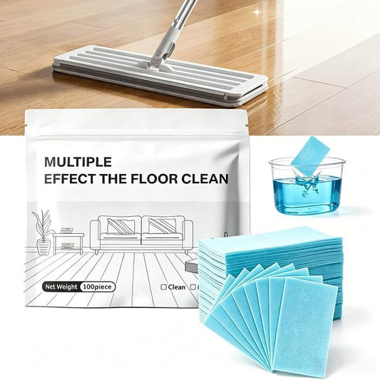 100 pcs 2026 New Multi-effect Floor Clean Tablets, Multi-effect Floor Cleaning Sheets with Fresh Scent, Suitable for Tile, Wood, Laminate, Kitchen, And Bathroom Care Use by Naixio
