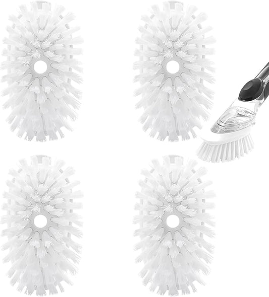 Brush Refills for OXO Dish Brush - 4 Pack Dish Brush Cleaning Soap Dispensing Head Replacement for Scrubber (White)