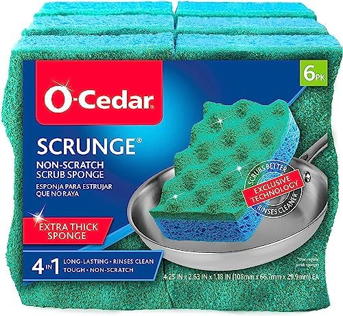 O-Cedar Multi-Use Scrunge Scrub Sponge (6 CT) with Playtex Living Reuseable Rubber Cleaning Gloves (Medium, 3 Pairs) - Image 3