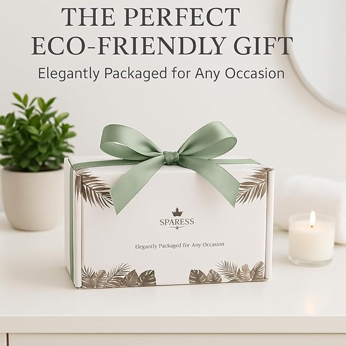 Eco Friendly Unique Natural Gift Beauty Set – Bamboo Makeup Brushes, Vegan Bamboo Roller & Soft Face Towel – Organic Self-Care Box for Women & Teens, Perfect Birthday , Holiday Present”