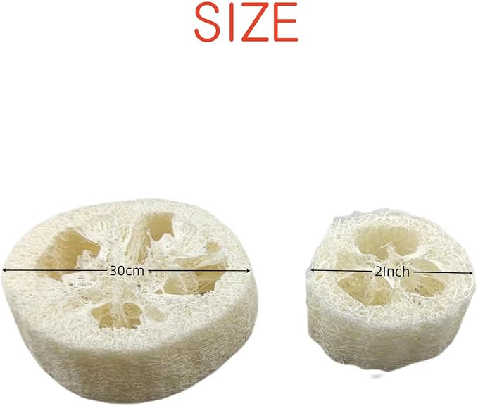 25PCS Natural Loofah Slices, Reusable Natural Loofah Cuts for Cleaner Sponge Scrubber, Facial Soap Holder and DIY Customize Soap Tools with 1 Storage Bag (Diameter 2In, Thick 1In)