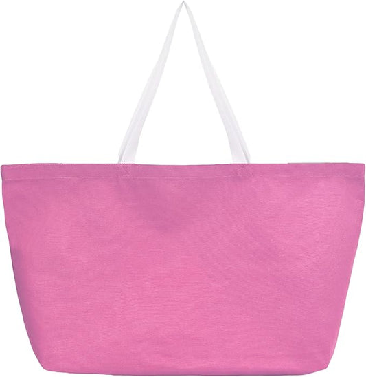 Large Canvas Tote Bag - Reusable Grocery Bag Foldable Heavy Duty Shopping Bag for DIY Art Crafts Painting Embroidery
