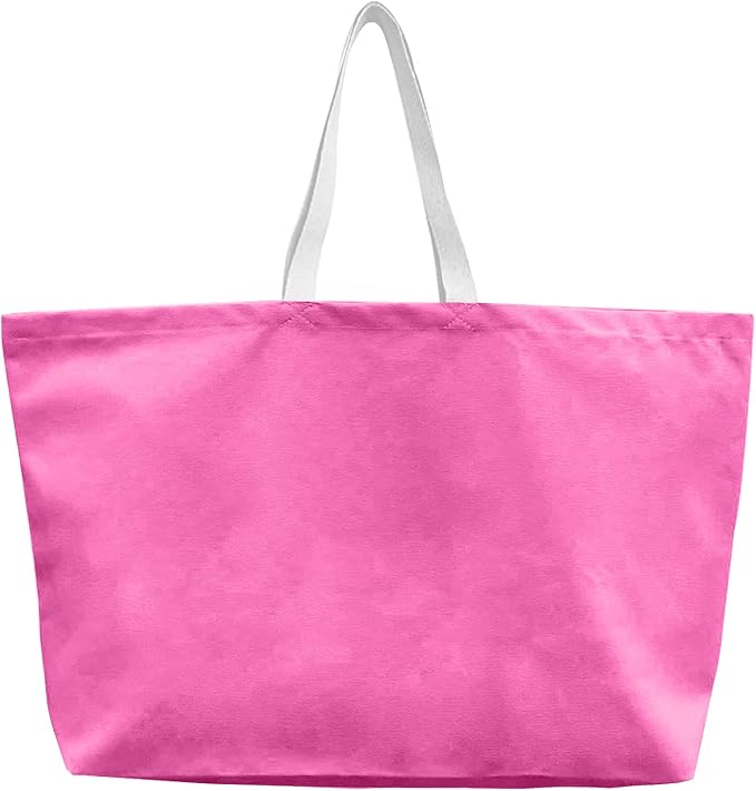 Large Canvas Tote Bag-Extra Big Shopping Beach Totes Bags Reusable Largest Grocery Plain Solid Bag 28"x8"x16"