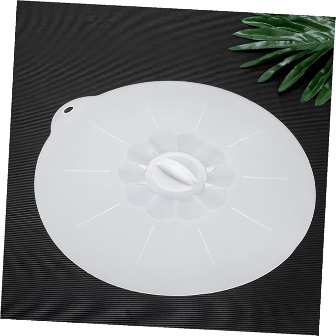 DOITOOL Extra Large Round Food Grade Silicone Suction Sealing Lid for Bowls Pans Plates Microwave and Dishwasher Safe Stretchable White Cover for Home Food Preservation