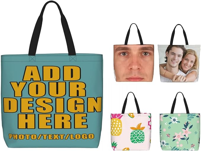 Custom Large Black Tote Bag With Pocket Extra Large Reusable Grocery Bags