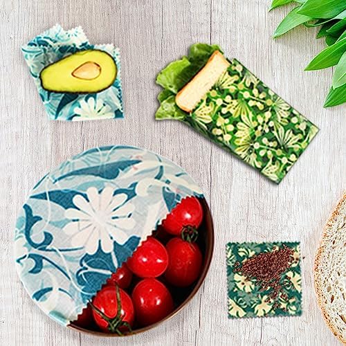 Reusable Beeswax Wrap, 4 Pack Eco-Friendly Beeswax Wraps For Food, Organic, Sustainable, Biodegradable, Zero Waste, Plastic-Free Food Storage (Flowers and Leaves) - Image 6