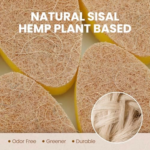 Natural Dishwand Sponge Refills, Plant-Based Dish Wand Replacement Head - Image 2