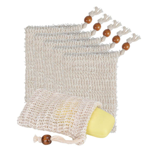 20 Pack Soap Exfoliating Bag, Natural Soap Saver Hand Made Sisal Mesh Soap Bag Bar Soap Bag with Drawstring for Bath & Shower Use