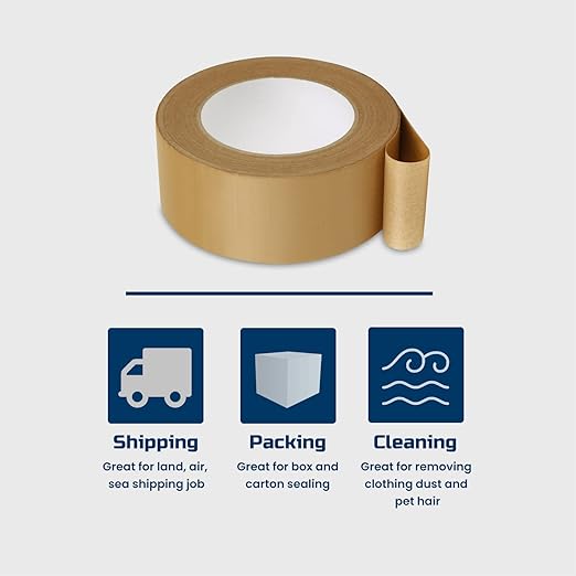 Lichamp Kraft Packing Tape, Brown Kraft Gummed Tape for Packing Boxes, Shipping Cardboard and Carton Sealing, 6 Rolls x 2 inch x 55 Yard x 7 mil, B206BN