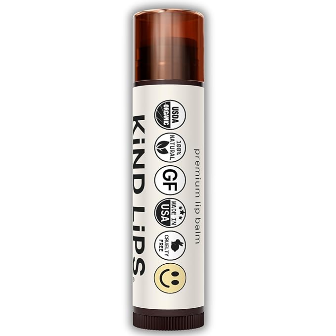 Kind Lips Organic Vanilla Lemon Lip Balm 3-Pack – Refreshing & Comforting Lip Care for Dry, Chapped Lips • 100% Natural, Clean, Gluten-Free, Grain-Free • Made in USA • Everyday Value chapstick Set